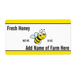 Etiqueta Texto personalizado em Bee Honey Jar