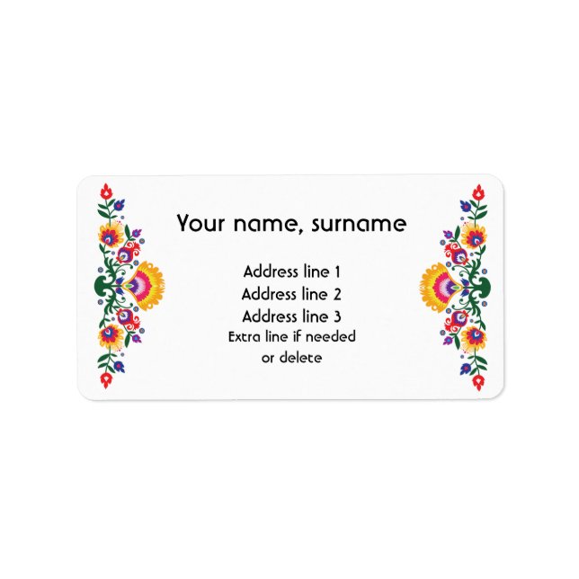 Etiqueta Texto personalizado Folclore polonês Wycinanki (Frente)