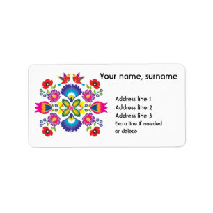 Etiqueta Texto personalizado Folclore polonês Wycinanki 