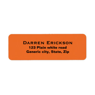 Etiqueta Texto preto em fundo laranja simples personalizado