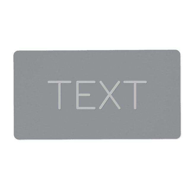 Etiqueta Texto Simples 3 Dimensionável | Cinza (Frente)