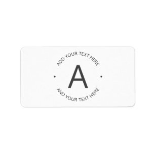 Etiqueta Texto Simples Personalizável Branco e Cinza