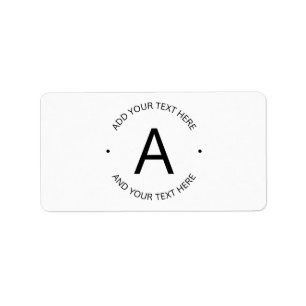 Etiqueta Texto Simples Personalizável Branco e Preto