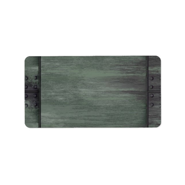 Etiqueta Textura verde de aço rebatido (Frente)