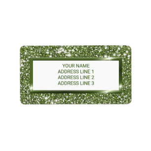 Etiqueta Textura Verde Escura Com Texto Personalizado