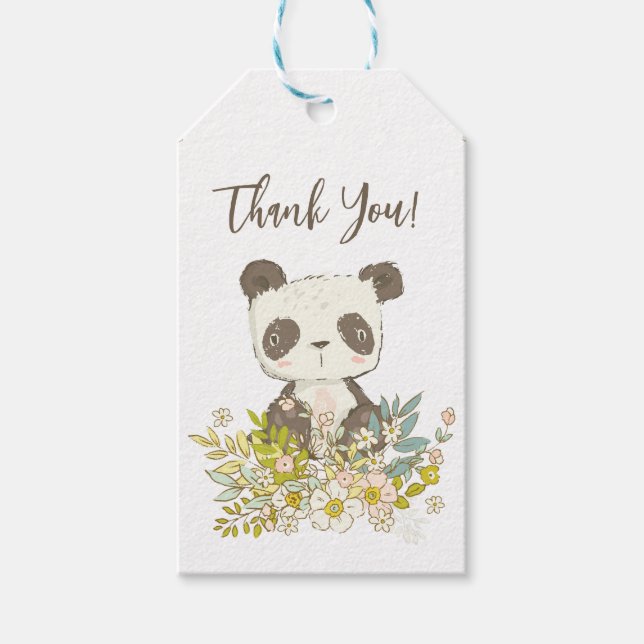 Etiqueta Thank You Baby Shower Panda (Frente)