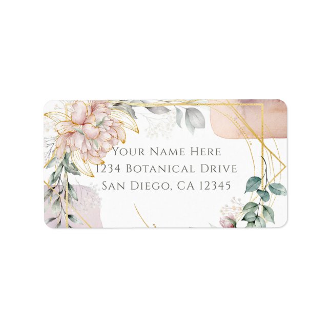 Etiqueta The Aureate Frame Mauve Floral Greenery Wedding  (Frente)