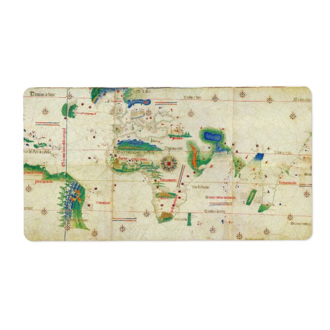 Etiqueta The Cantino Planisphere World Map (1502) (Frente)