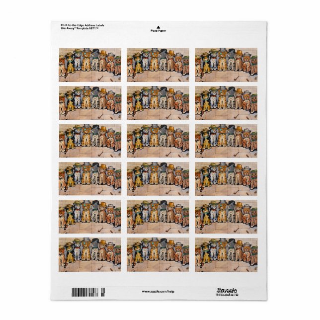 Etiqueta The Smoking Cats de Louis Wain (Toda a folha)