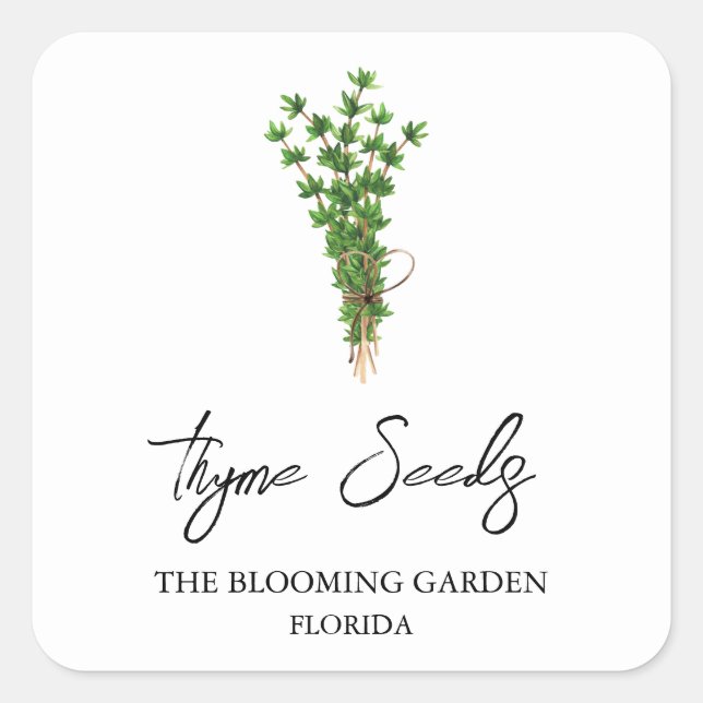 Etiqueta Thyme Seeds (Frente)