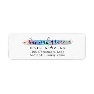 Etiqueta Tinta Arco-íris Pastel Logotipo Personalizado Ende