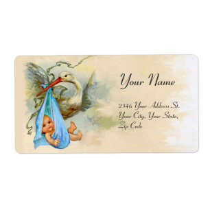 ETIQUETA TINTA AZUL DO CHÁ DO BEBÊ DE ARMAZENAMENTO