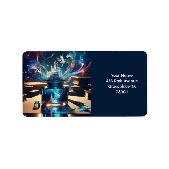 Etiqueta Tinta Caneta de Fantasia - Azul (Frente)