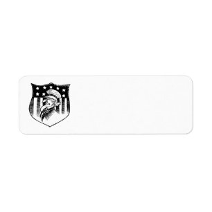 Etiqueta Tio Sam Patriótico Vintage e Bandeira Americana