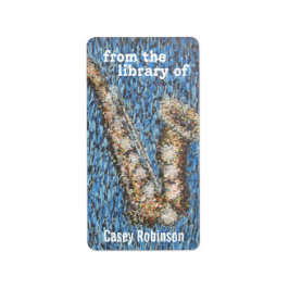 Etiqueta Tipo do bookplate azul