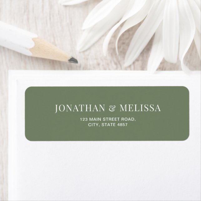 Etiqueta Tipografia Clássica de Casamento em Verde Sage Pro (Insitu)