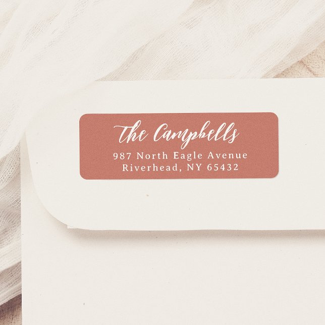 Etiqueta Tipografia Clássica Elegante Caligrafia Terracotta (Criador carregado)