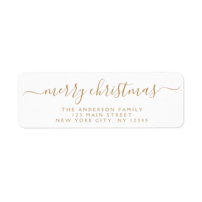Etiqueta Tipografia de Script Elegante Moderno Feliz Natal (Frente)