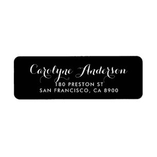 Etiqueta Tipografia de Script Moderno Preto