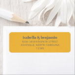 Etiqueta Tipografia Negra Amarelo e Cinza Casamento Moderno<br><div class="desc">Etiqueta Negra Etiqueta de Endereço de Convite Personalizado para Casamento Moderno Etiqueta de Na moda Amarelo e Cinza</div>