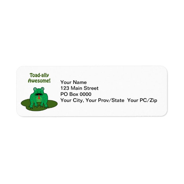 Etiqueta Toad-ally Incrível (Frente)