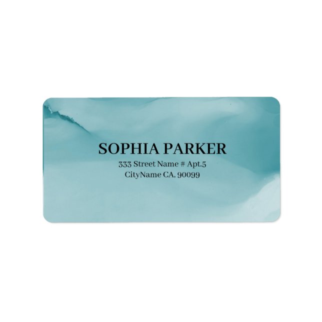 Etiqueta Tons azuis com álcool (Frente)