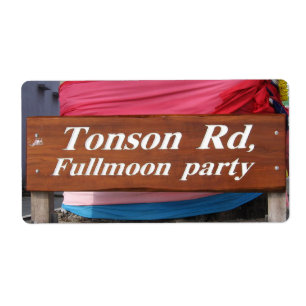 Etiqueta Tonson Rd. Partido de Fullmoon, Koh Phangan,