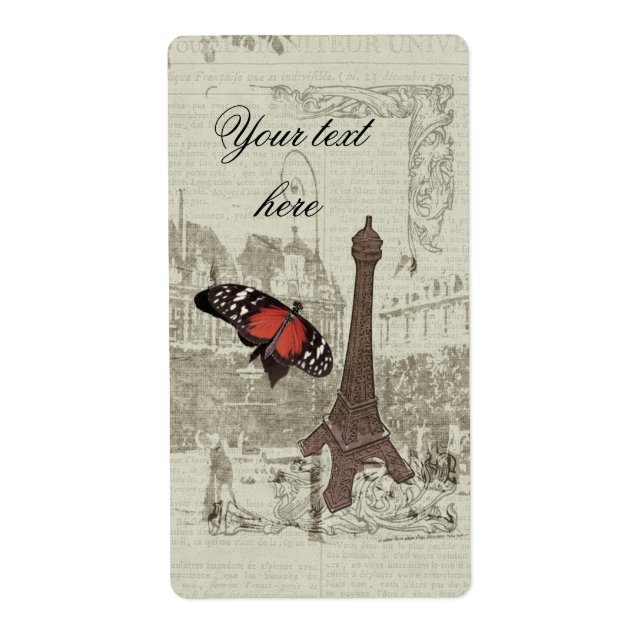 Etiqueta Torre Eiffel de Paris (Frente)