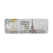 Torre Eiffel Paris França Rótulo – Personalizável