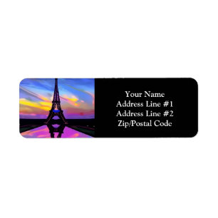 Etiqueta Torre Eiffel Picturesca Em Um Sunset Brilhante