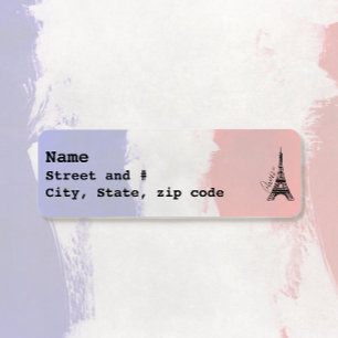 Etiqueta Torre Eiffel Vermelha em tricolor