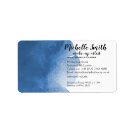 Etiqueta traçado do pincel azul de cor azul-abstrato