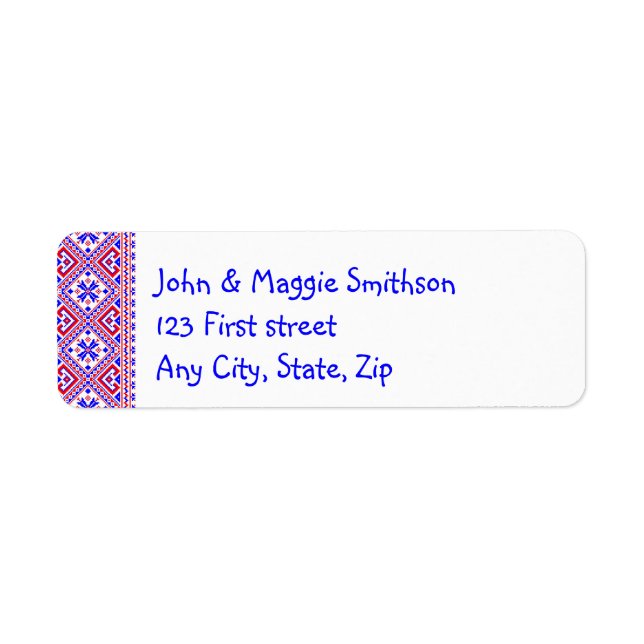 Etiqueta Tradição de Bordados Étnicos Folk Ucranianos (Frente)