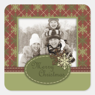 Etiqueta tradicional da foto do Natal