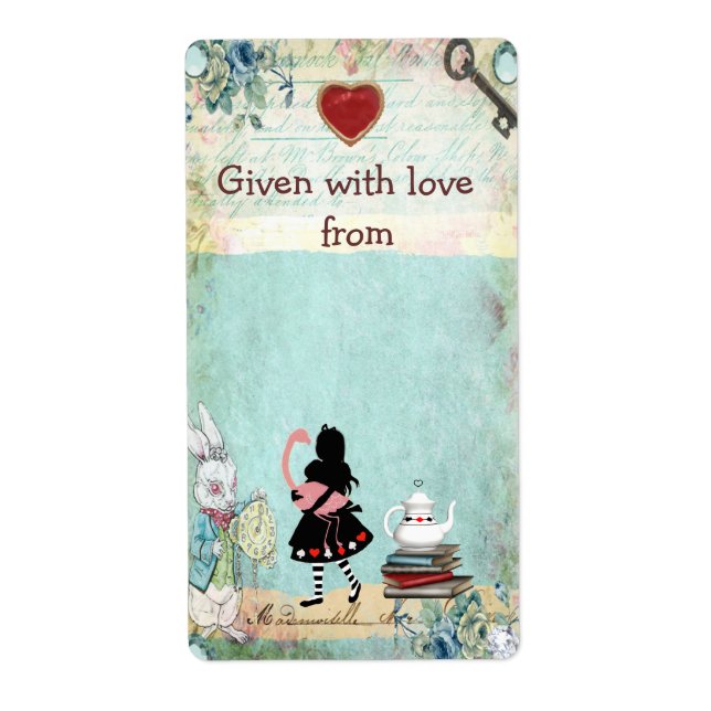 Etiqueta Traga um livro Alice no País das Maravilhas (Frente)