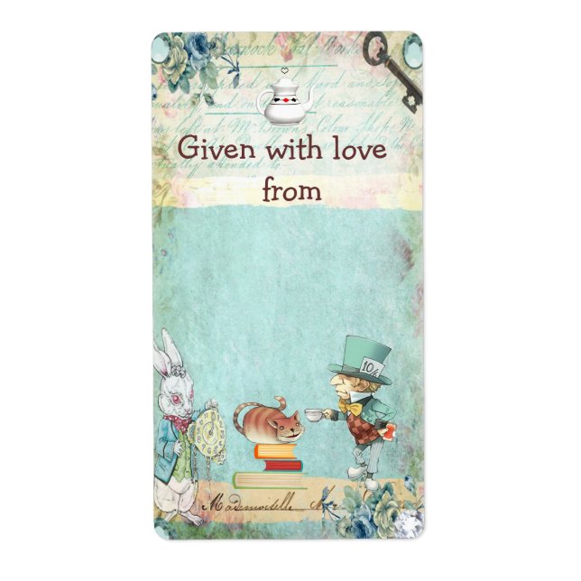 Etiqueta Traga um livro Mad Hatter Wonderland Bookboards (Frente)