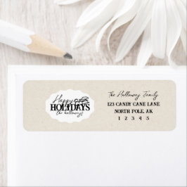 Etiqueta Traje de inverno desenhado à mão com Oval de Scrip