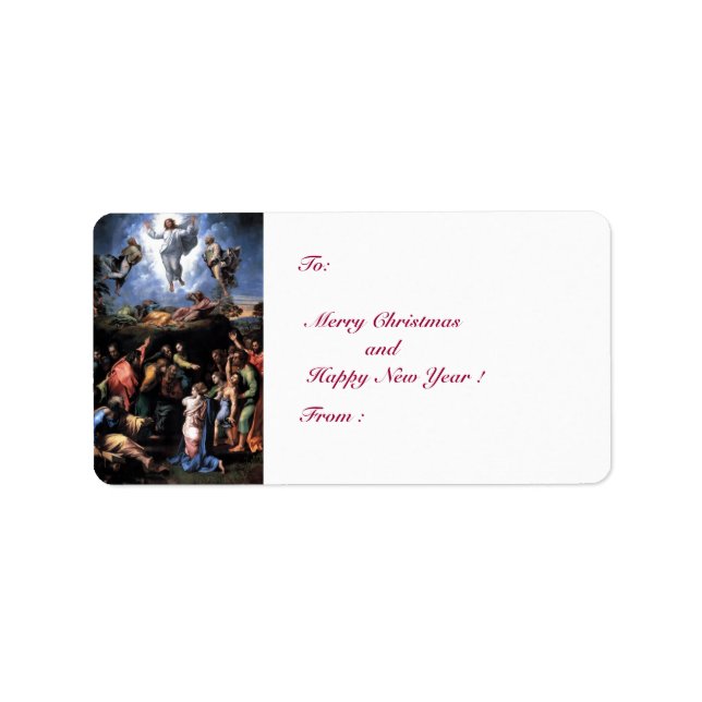 Etiqueta TRANSFIGURAÇÃO DE JESUS, branco (Frente)