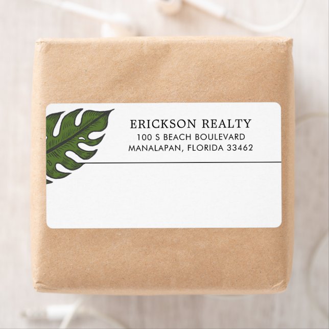 Etiqueta Transporte de negócios tropical moderno e simples (Insitu)