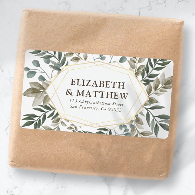 Etiqueta Transporte Rustic Watercolor Foliage (Criador carregado)