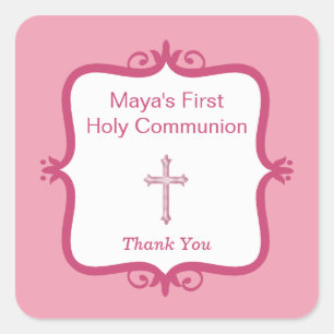 Etiqueta transversal cor-de-rosa do quadrado do