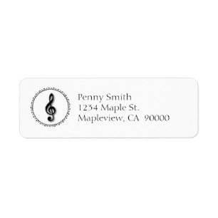 Etiqueta Treble Clef Music Note Design