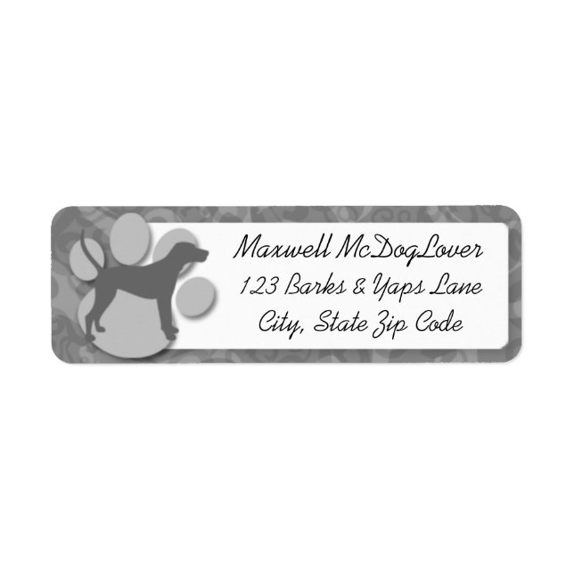 Etiqueta Treing Walker Coonhound Silhouette (Frente)