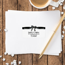 Etiqueta Trendy Black and White Arco Wedding Return Address