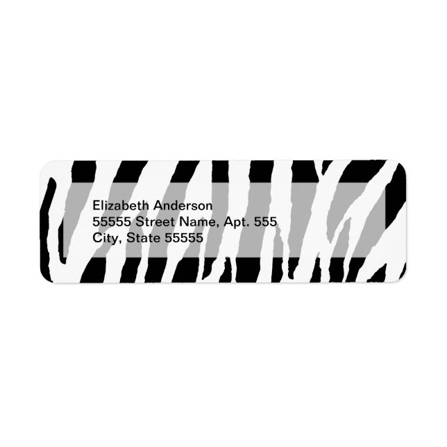Etiqueta Trendy Black And White Zebra Pattern (Frente)
