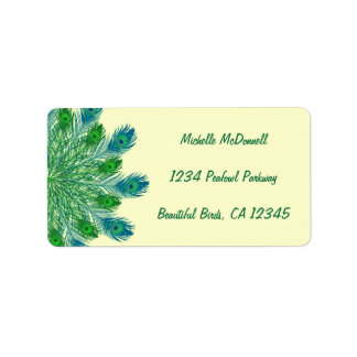 Etiqueta Trendy Chic Peacock Feather