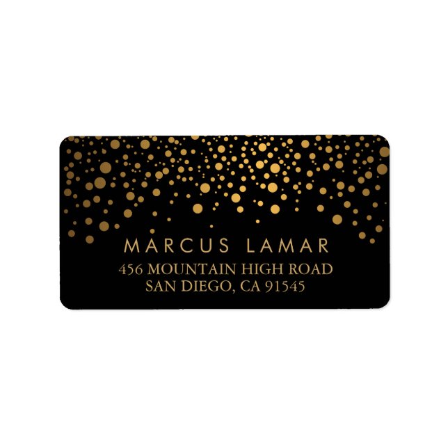 Etiqueta Trendy Day Trendy Pontos Dourados em Preto (Frente)