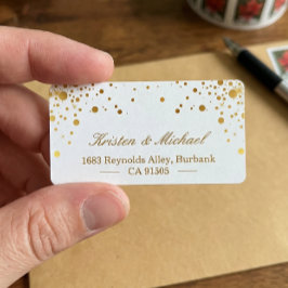 Etiqueta Trendy Elegant Faux Dourado Glam Confetti Pontos