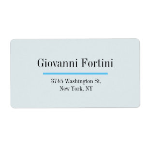 Etiqueta Trendy Marian Blue Plain Elegante Minimalista Mode