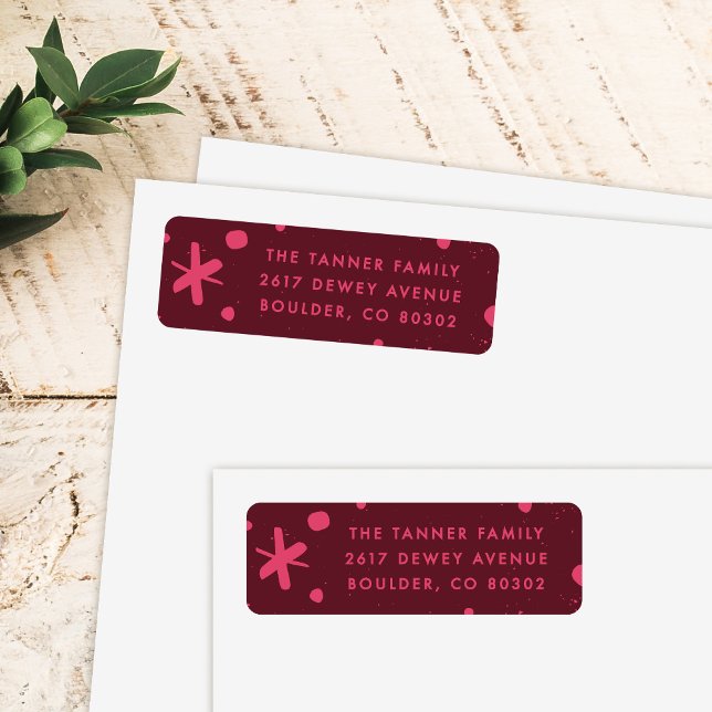 Etiqueta Trendy Modern Handwritten Holiday Address Label (Criador carregado)